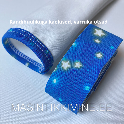 Kandihuulikuga kaelused ja varruka otsad. Pildil kandiriba ja kanditud varrukaots